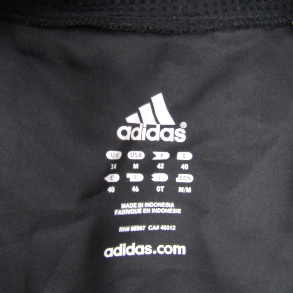 Adidas Jacket Mens M Black Track Jacket Full Zip‎ Lined Lightweight 3 Stripes